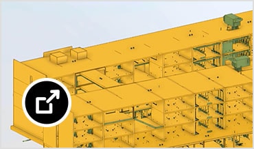 Design Collaboration UI showing a combination of the MEP, structure, and architecture Revit models toggled on as required to view changes