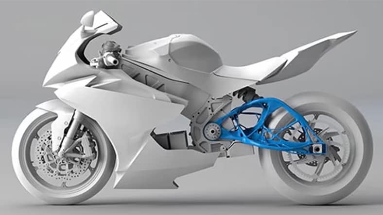 Lightning motorcycle 3D rendering