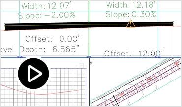 Video: Silent screencast that shows some of the road rehab tools in Civil 3D