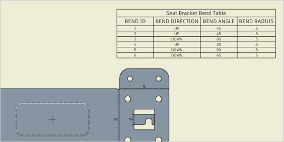 Automatically generate bend tables for manufacturing