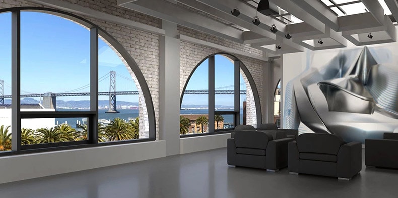 Rendering of the interior of the Autodesk San Francisco offices at One Market