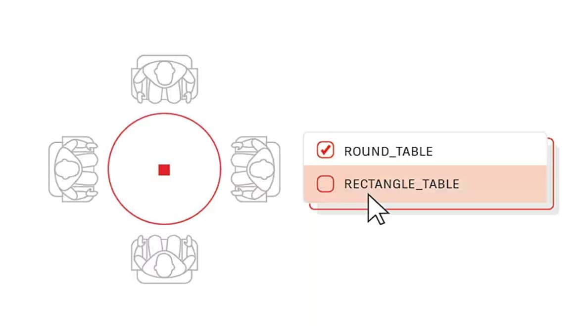 Dynamic cad blocks of round table