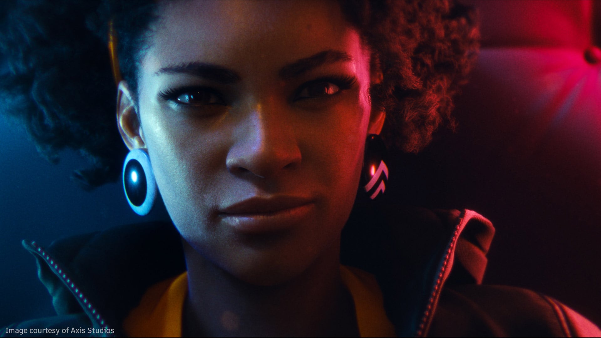 Portrait image of a young African American female character from DEATHLOOP game trailer
