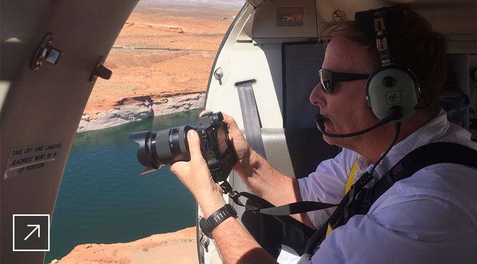 >Autodesk team members took overlapping aerial photographs of the landscape from a medevac helicopter to convert into 3D digital models in a process called photogrammetry.