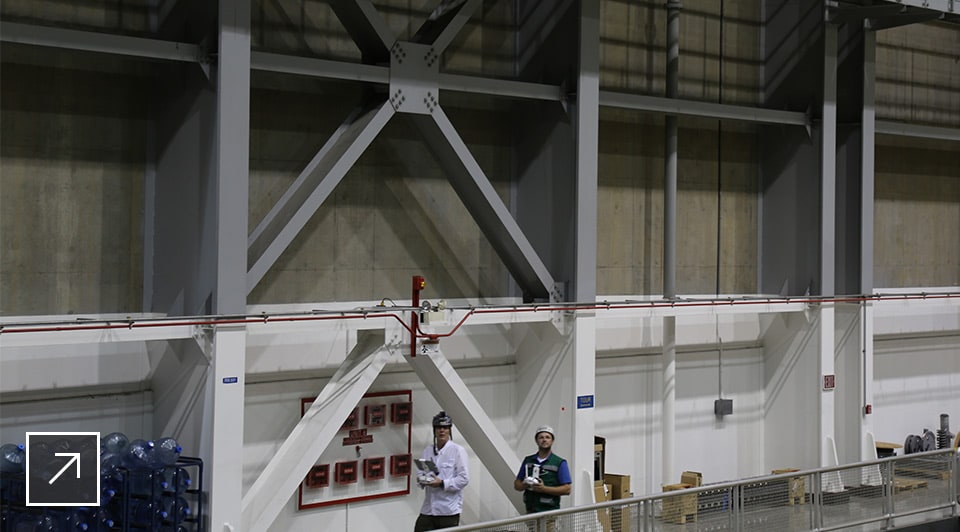 Autodesk team members scanned the soaring interior of the hydropower plant’s main generating room using a drone mounted with a camera.