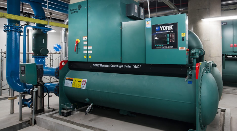 A Johnson Controls York YMC2 chiller